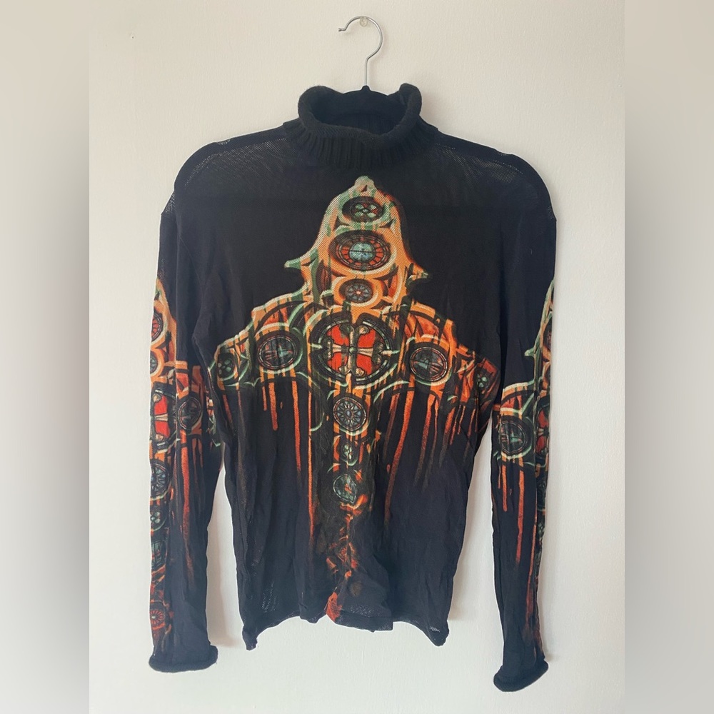 Vintage Jean Paul Gaultier Maillet turtle neck mesh top size M  from early 2000